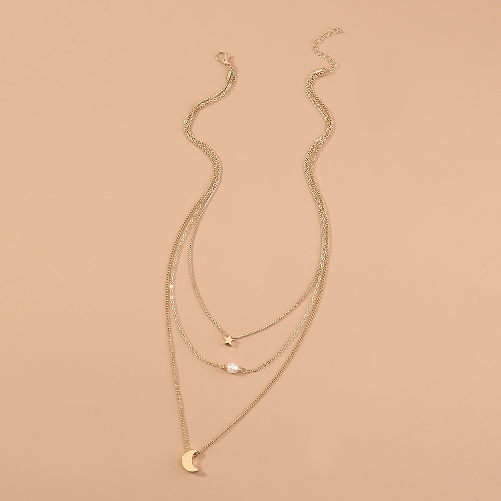 Stars, Moon, natural water, pearls, multiple necklaces - Image 4