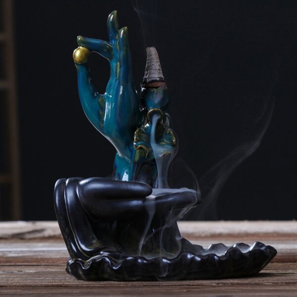 Bergamot Lotus Backflow Incense Burner Lotus Incense Stick Backflow Smoke Dual-Use Incense Burner Home Decoration