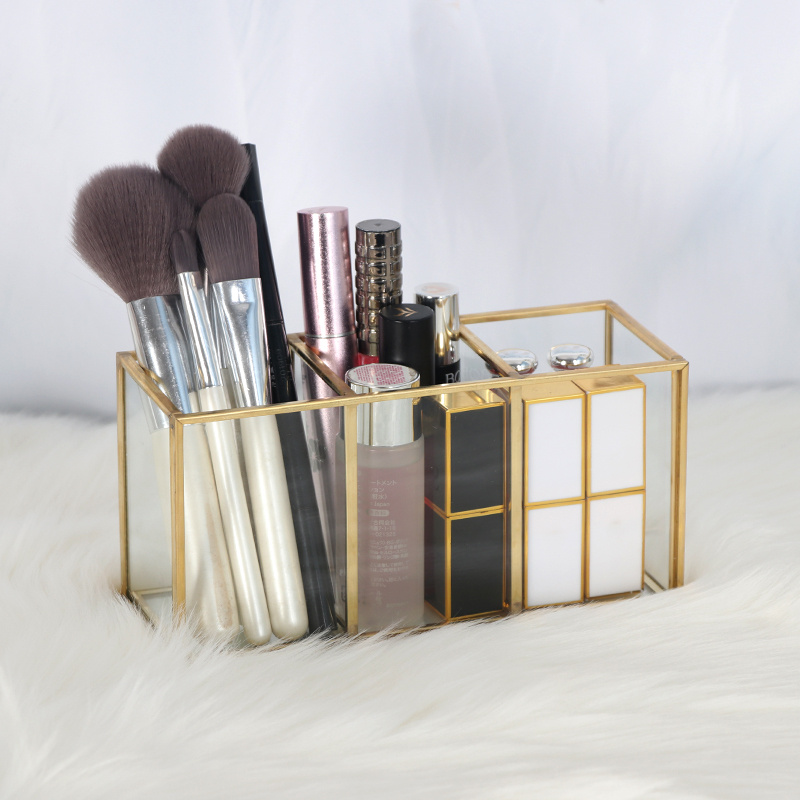 Brass Glass Cosmetic Storage Box - Image 5
