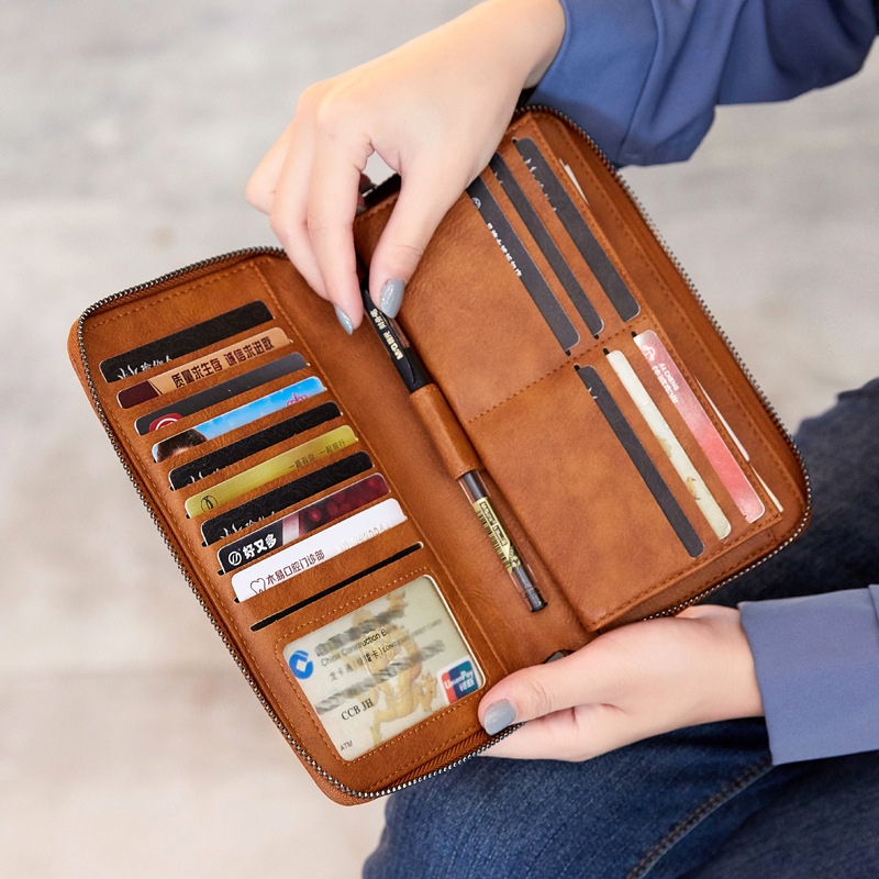 Anti-theft Swiping Retro Oil Wax Skin Large-capacity Handbag