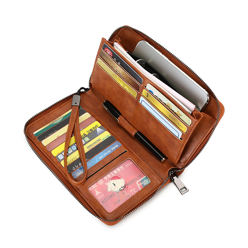 Anti-theft Swiping Retro Oil Wax Skin Large-capacity Handbag - Image 5