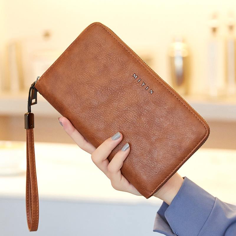 Anti-theft Swiping Retro Oil Wax Skin Large-capacity Handbag - Image 2