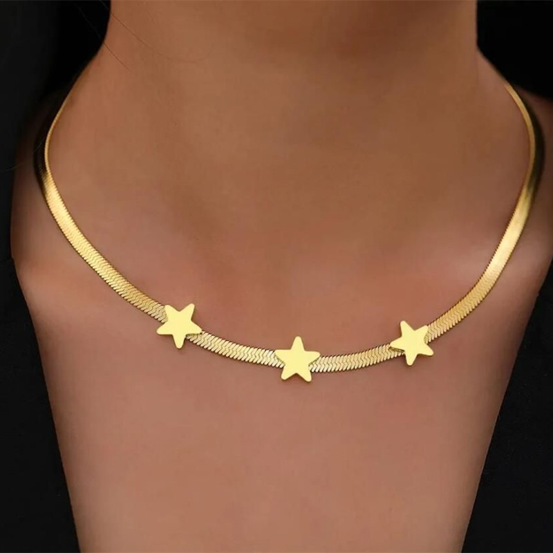 Stainless Steel Necklaces Gothic Blade Snake Chains Stars Choker Statement Light Luxury Temperament Necklace For Women Jewelry - Image 2