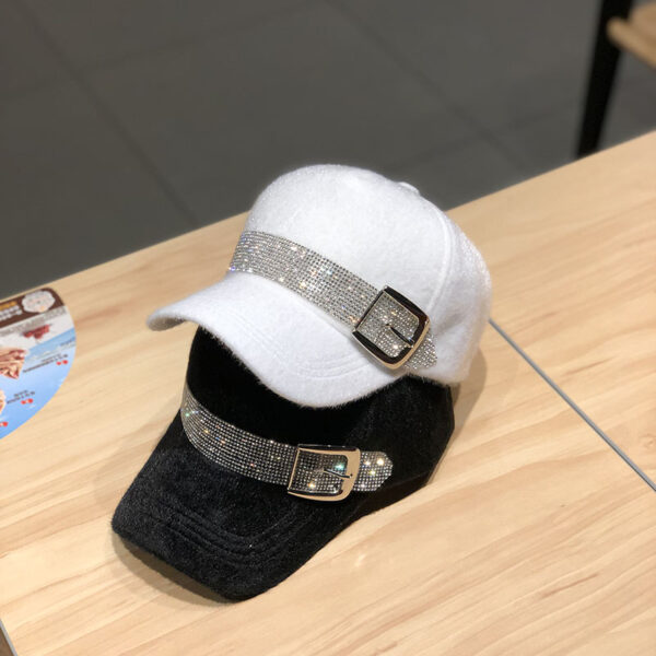 Street Fashion Diamond Baseball Korean Fashion Winter Warm Outdoor All-matching Peaked Cap