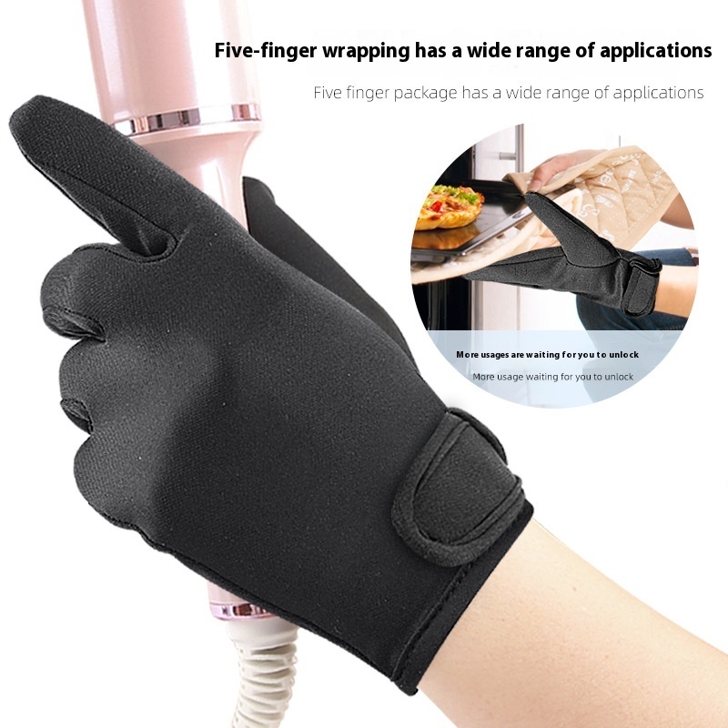 Five-finger Thick Lace-up Hair Gloves Heat Insulation - Image 2