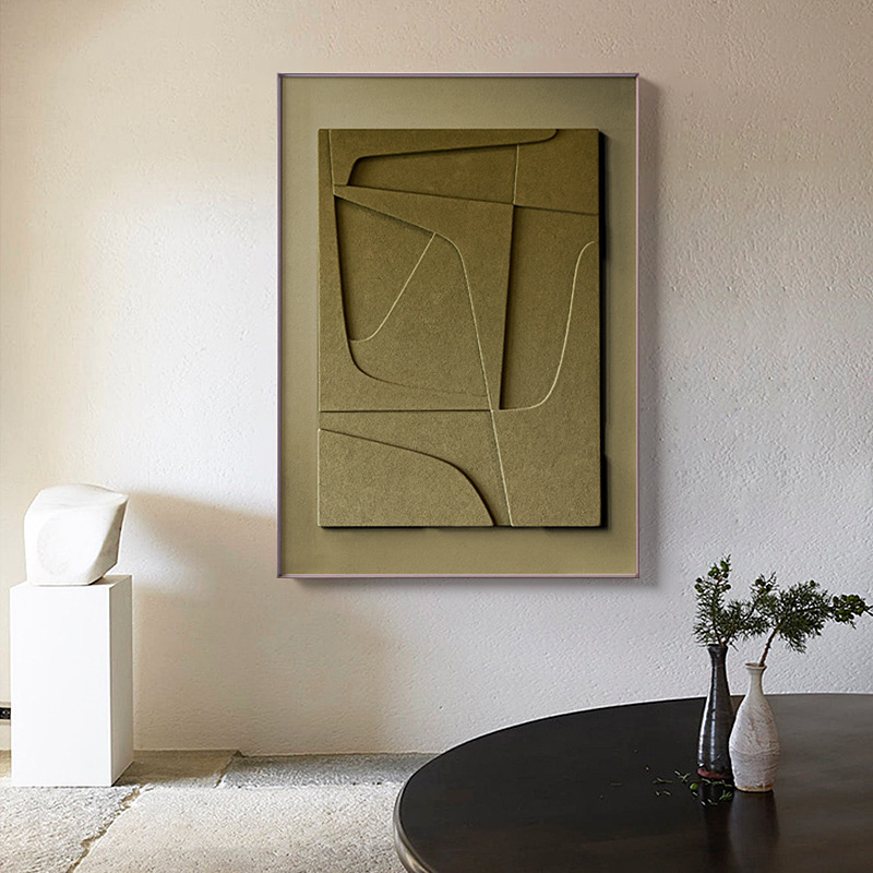 Three-dimensional Abstract Silent Style Geometric Morandi Hanging Painting - Image 3