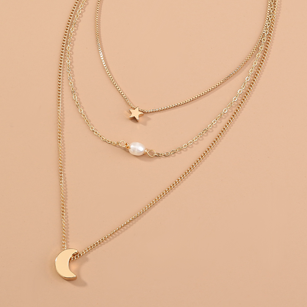 Stars, Moon, natural water, pearls, multiple necklaces - Image 2