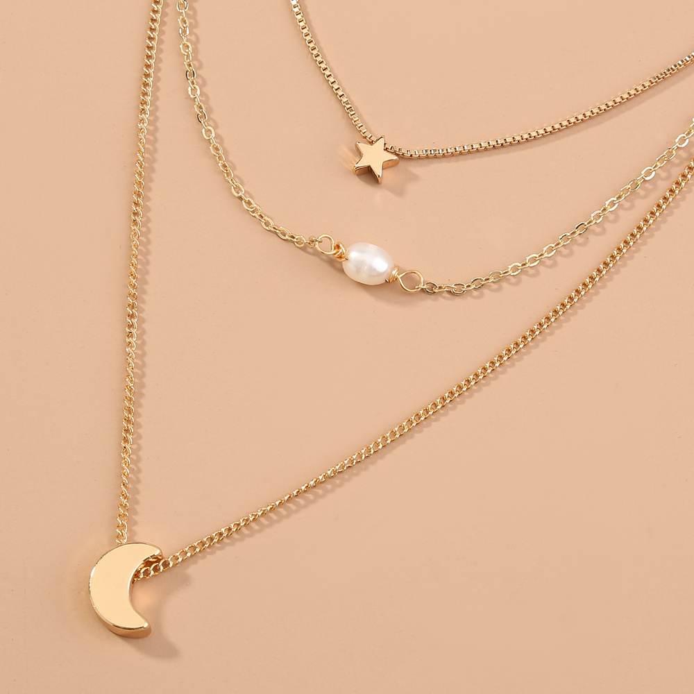 Stars, Moon, natural water, pearls, multiple necklaces - Image 3